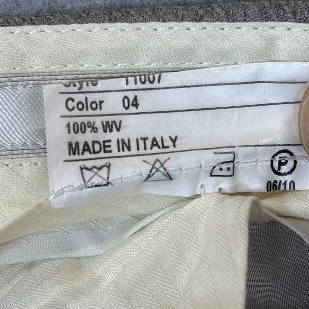 Santorelli Romeo Tan Flat Front 100%‎ Virgin Wool Dress Pants Men's 38